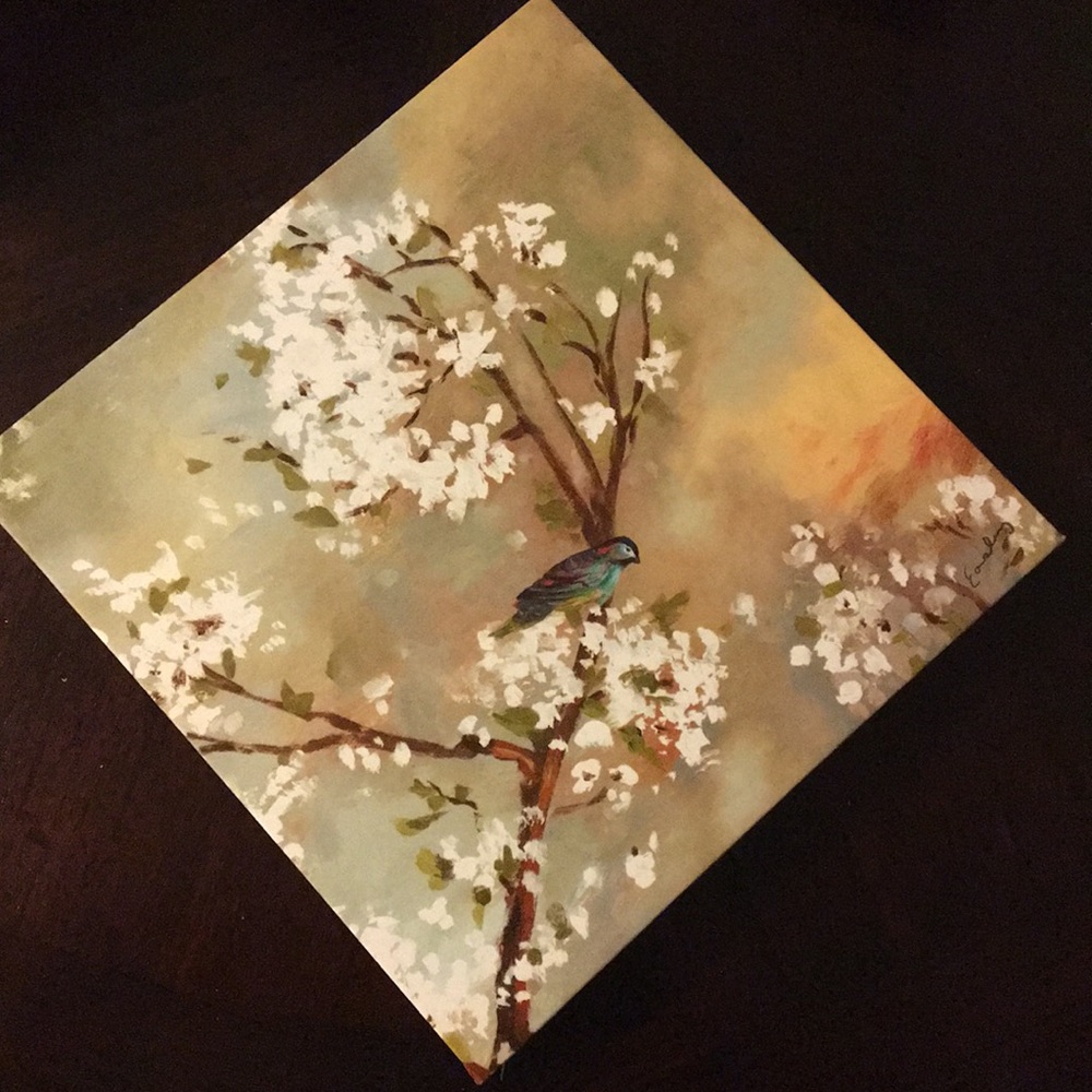 Beautiful bird & flower canvas.